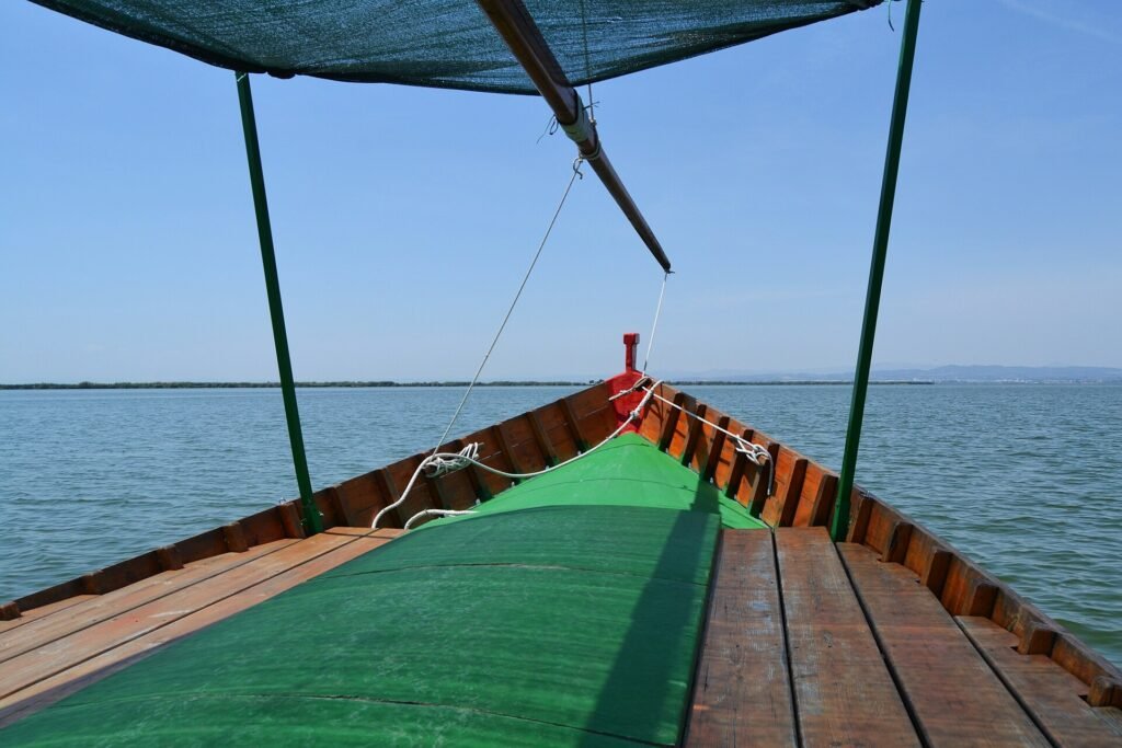 Embarcación tradicional y paisaje de la Albufera de València